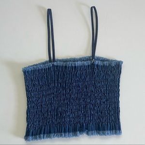 69 Denim Ruched Crop Tank Top ♋️